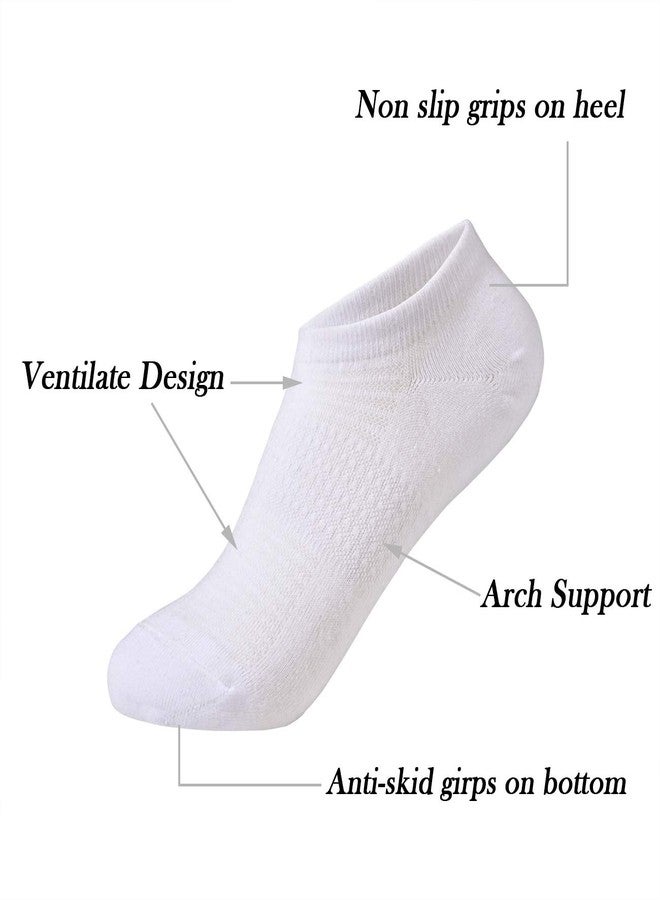 JORMATT 6 Pairs Toddler Little Girls Boys No Show Socks Thin Cotton Soft Anti Slip Low Cut Socks Breathable With Grips, White S - Image 2